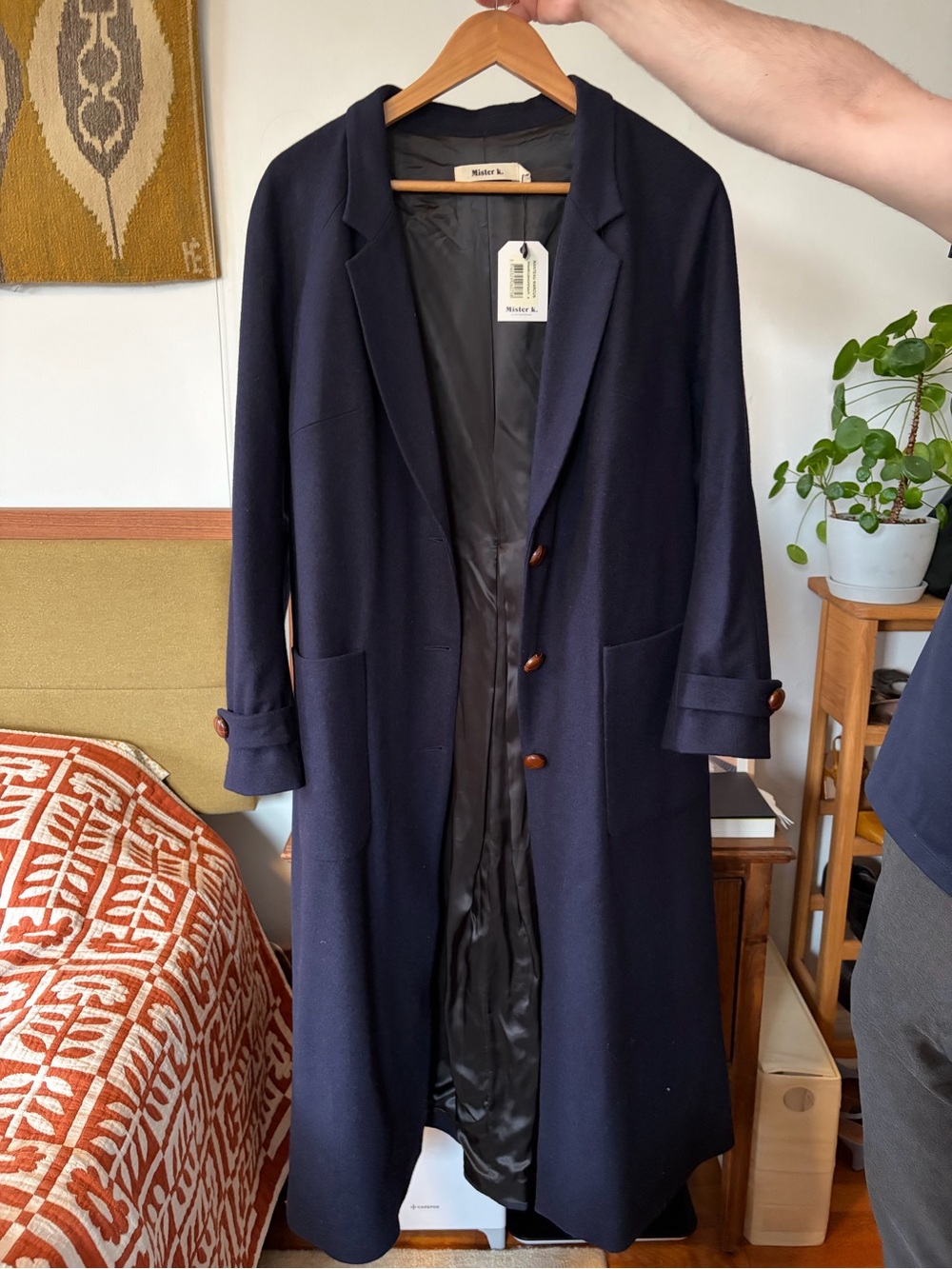 Mister k. Marcus Coat, Navy, French size 40 (US size 8)